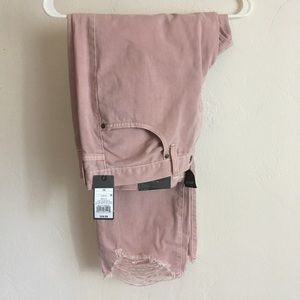 Mossimo Blush Distressed Boyfriend Ankle Pant